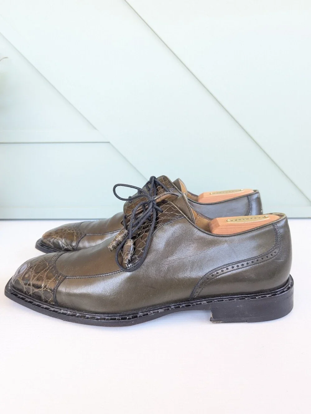 Avventura  exotic skin dress shoes, specifically Vero Cuoio Olive Leather